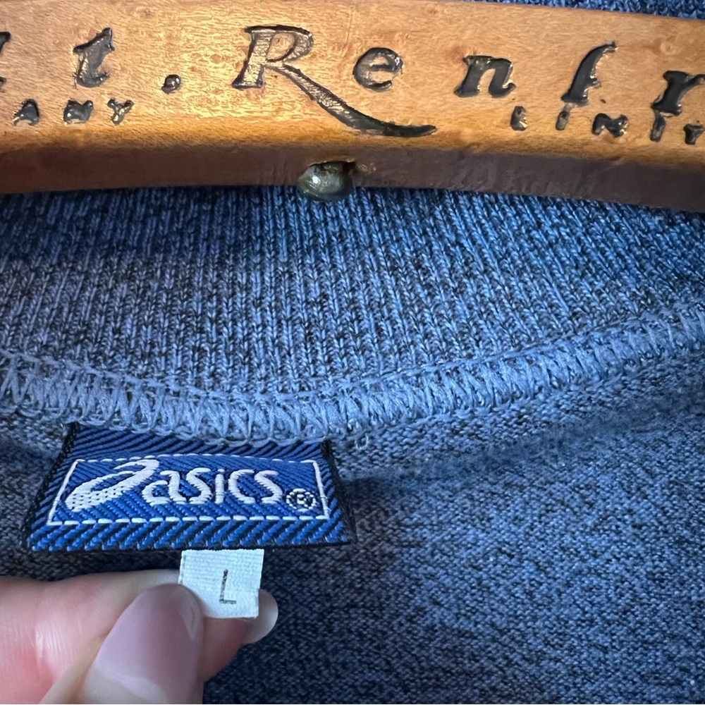 Vintage Asics Men's Blue Zip Up Sweater Made in Italy Size Large - Picture 6 of 10